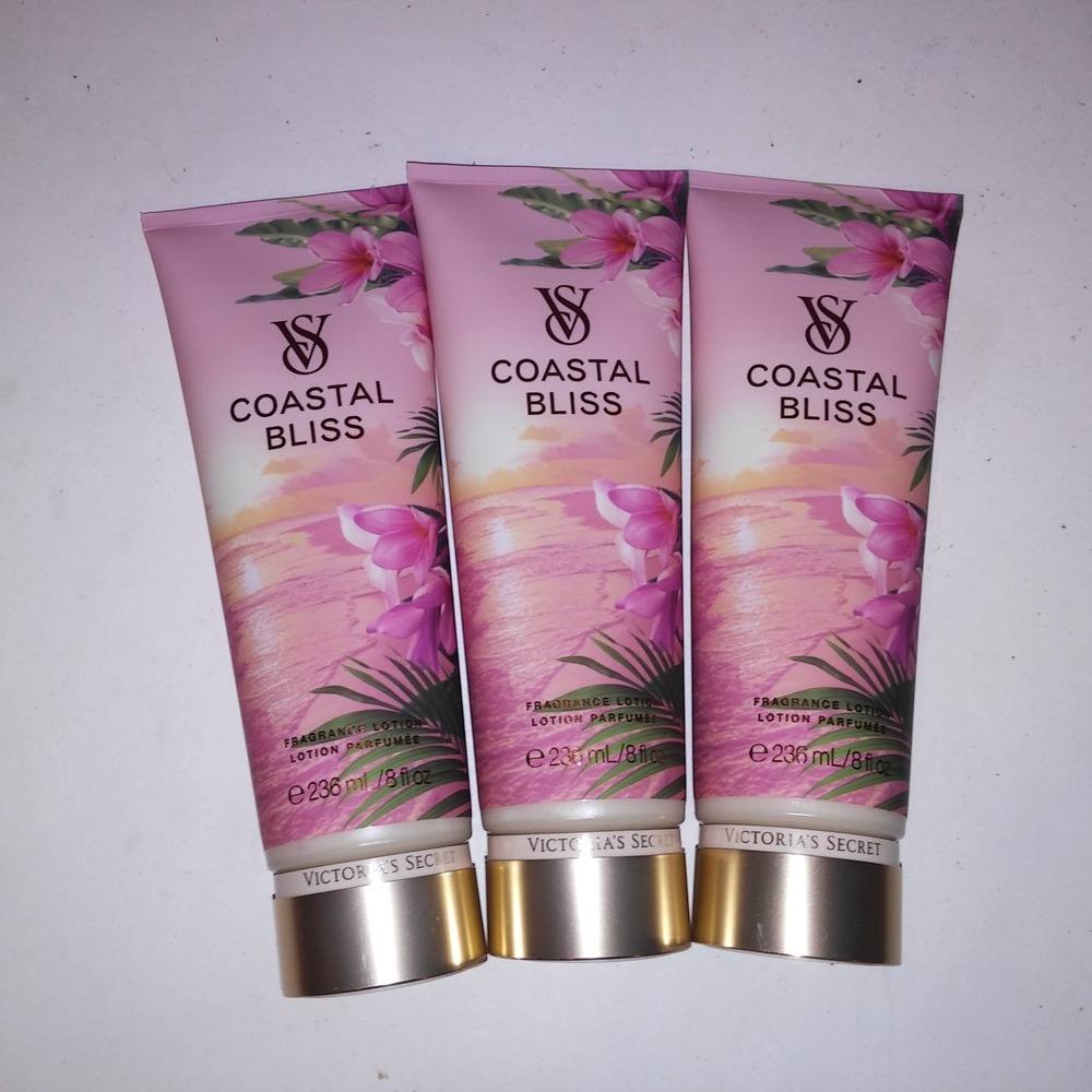 Set of 3 Victoria's Secret Fragrance Body Lotion Coastal Bliss Full Size 8oz New